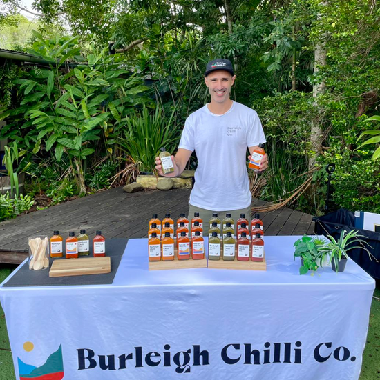 Local hot sauces maker and founder of Burleigh Chilli co Justin.